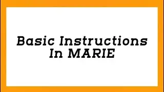 MARIE | Basic Instructions Practice