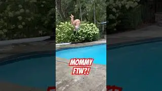 Did This MOM Just BEAT Her Boys In A Diving Competition? #pool