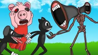 Siren Head vs Piggy, Cartoon Cat, Cartoon Dog - Roblox Piggy Animation [Dc2]