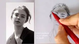 keep drawing Day1595【4X speed】face figure drawing painting #sketch portraitdraw