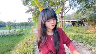 เลี้ยงวัว ปลูกผักปลูกดอกไม้ เหมือนจะสบายนะ? ผู้สาวบ้านๆอีหลี 🌾😊 #บ้านนอกบ้านนา