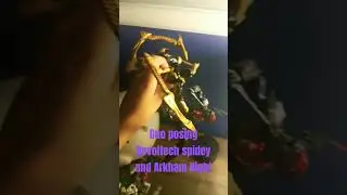 Duo posing revoltech Iron spider And Arkham night #actionfigures #revoltech