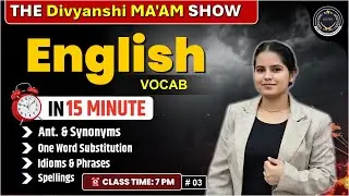 Daily English Vocabulary | Day 3 | Divyanshi Ma&rsquo;am Show | Improve English Fast | Sabre Academy