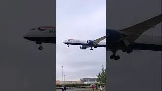 British Airways 787-9 Dreamliner passing Myrtle Avenue to land at Heathrow LHR