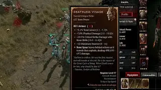 Diablo 4 Deathless Visage unique helm drop
