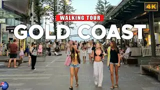 Gold Coast, AUSTRALIA - Surfers Paradise, Pinggiran Kota Pantai yang Ramai, Tur Jalan Kaki 4K