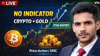 Live Crypto & Gold Trading Today 🔴 | No Indicator | Price Action + Smart Money Logic | 08 Jan 2026
