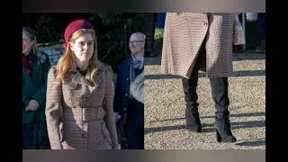 Принцесса Беатрис выбрала модные замшевые сапоги для рождественской службы.