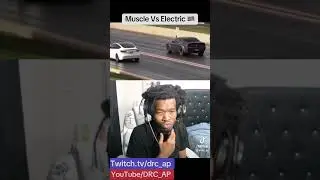 Muscle Vs Electric 🏁 #dragrace #electriccar #race #reaction #reactionvideo #yt  #fypシ゚viral #funny