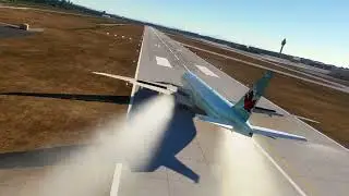 the plane emitted smoke when landing // game