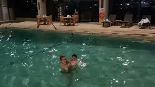 Enjoying the indoor pool at Westin Harbour Castle 👶🏻💕💦