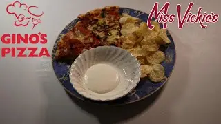 LEFTOVER GINO'S PIZZA, MISS VICKIES ORIGINAL RECIPE & APPLE JUICE ASMR MUKBANG