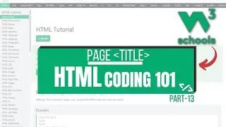 HTML Coding 101: 13  HTML Title Tag  | W3Schools HTML Tutorial