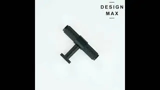 Brisa Matte Black Knurled Cabinet Knob and Pull, Textured Industrial Hardware for Modern Kitchens