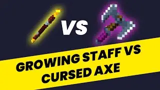 Cursed Axe vs Growing Staff Comparison against Cow Boss (Moo) - Which weapon is better?