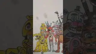 D&iacute;a 13 dibujando a todos los animatronicos de fnaf: Withered Chica