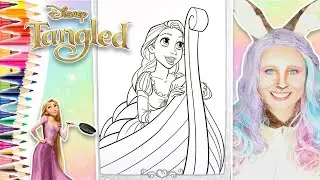 Disney Princess Rapunzel colouring page | Colouring Princess Rapunzel Tangled | Pencils & Markers