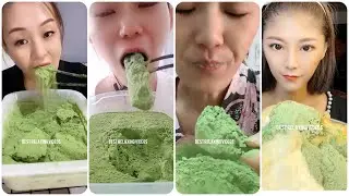 [ASMR] [ASMR] HEAVY MATCHA POWDERED ICE EATING 🤢🤩 & CRUNCHY ICE EATING & MATCHA POWDER 🍵