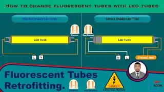 HOW TO CHANGE FLUORESCENT TUBES WITH LED TUBES; 