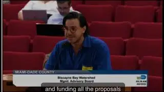 Silvio Pupo-Casco comments at Miami Watershed Advisory committee for Blue Bonds and Marine Credits