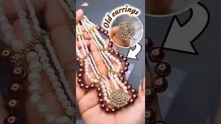 Stop Wasting Old Earrings! Make This Luxury Pearl Choker 💎🔥 #eidspecial #diwalispecial