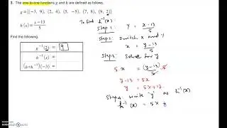 Worksheet - Ch 8 - Intermediate Algebra #3 (Inverse and composite functions)