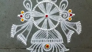 latest chakram muggulu design|easy chakra rangoli design|chakra kolam|vishnu chakra muggulu