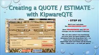 Creating a #Quotation and Estimate with KipwareQTE Estimating Software for #MachineShops