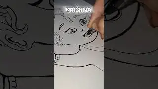 🌞💞krishna drawing within 10seccc🤩🥀||#viral #art #drawing #artist #shorts #shortvideo #trending #art
