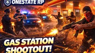 Shots fired at gas station #onestate #onestaterp #police #policerp #roleplay #shorts #gaming #crime 