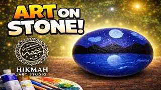 Art on Stone | Complete Stone Painting Tutorial | Wait till the end🪨🌙✨