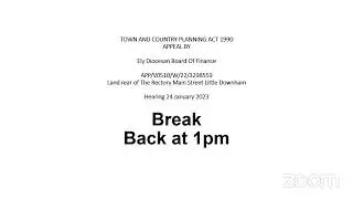 Planning Appeal Hearing   10am Tuesday 24th April 2023 (Morning Session)