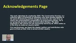 Deconstructing Project 2025 Acknowledgments Page