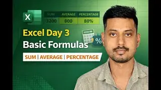 👉 Excel Day 3 | Basic Formulas in Excel Hindi | Sum, Average, Percentage | Excel Course #excel