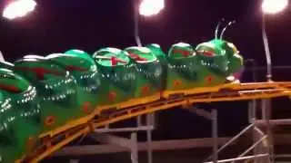 Cosmic Caterpillar Roller Coaster at Night at The Milky Way Adventure Park - Pinfari
