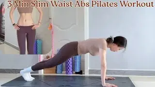 3 Min Simple & Easy to Get Tiny Waist Abs Pilates Workout At ~ Home.{Beginners Friendly} #slimwaist 
