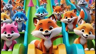Fuzzy Fox Slides Down Fast | Fun Action Song for Kids | Slide, Laugh, and Sing Along