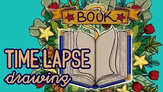 Digital Drawing - Opened Book | Time Lapse Illustration | Dot Line Draw | Zarya Kiqo