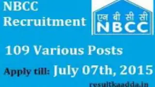 NBCC Recruitment 2015 109 vacancies notification careers nbccindia com