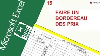15. Bordereaux des prix à-partir d'un métré détaillé