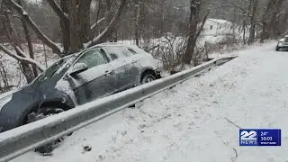 Vehicle went over guardrail on Route 23 in Russell