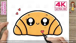 How to Draw a Cute Croissant | Easy Step-by-Step Drawing for Kids and Beginners!