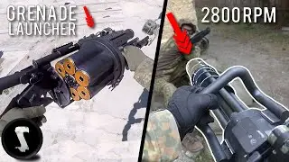 Airsoft Pain Olympics - Minigun VS Grenade Launcher😫😫