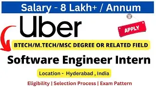 Uber Off Campus Drive for Fresher 2026 Software Engineer Intern Salary 8 LPA+#freshersjobs
