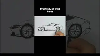 Draw easy a Ferrari Roma #shorts #automobile #ferrari