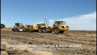Mick George brings Sirius Group, K-tec scrapers, powered by Volvo ADT's onto earthworks project