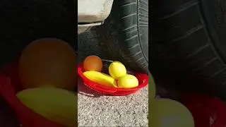 EXPERIMENT 🤩 Artificial Fruits Crunchy Crushing with Car Tire #crusher #experiment #fruit #hydraulic