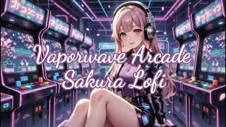 Vaporwave Arcade Sakura Lofi 🌸 Neon Pixel Chill | バーチャルアーケード桜ローファイ