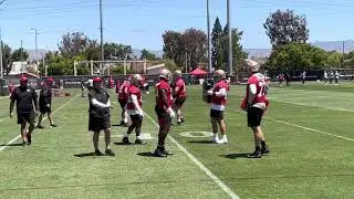 Rookie O-Linemen Spencer Burford, Nick Zakelj, Dohnovan West and Jason Poe at first 49ers practice
