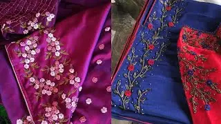 Latest Hand Embroidery Saree Designs ideas/Hand embroidery saree 2021